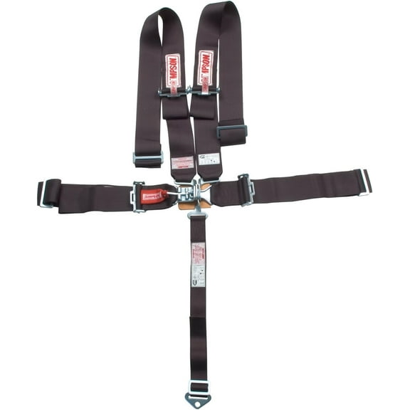 Simpson Racing 29064BKH Harness (HANS Compatible) - Latch & Link - 5 Point - SFI 16.1 - Pull Down - Wrap Around - Roll Bar Mnt - 55 inch L - Black - Each