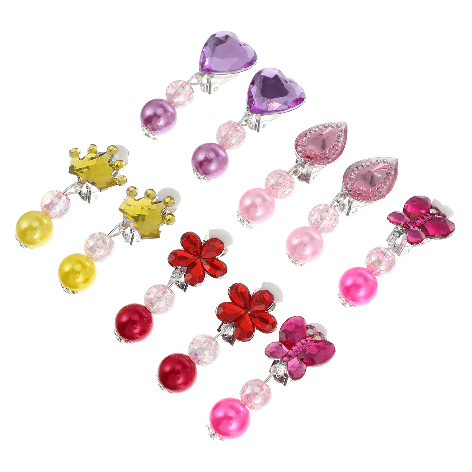 Earrings Clip Girls Kids Play Jewelry Little Girl Toddler Ear Pendants Up  Dress Pretend Set Children Earring 6 Stick