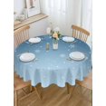 thumbnail image 2 of Round Tablecloth Christmas White Snowflakes Waterproof Oil Proof Polyester Table Cloth Cover Decor for Home Dining Outdoor,Patio,Parties, 60" Dia. Winter Blue Gradient, 2 of 9