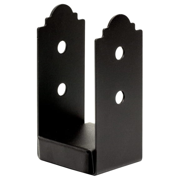 APB44 Outdoor Accents Mission Collection ZMAX, Black Powder-Coated Post Base for 4x4