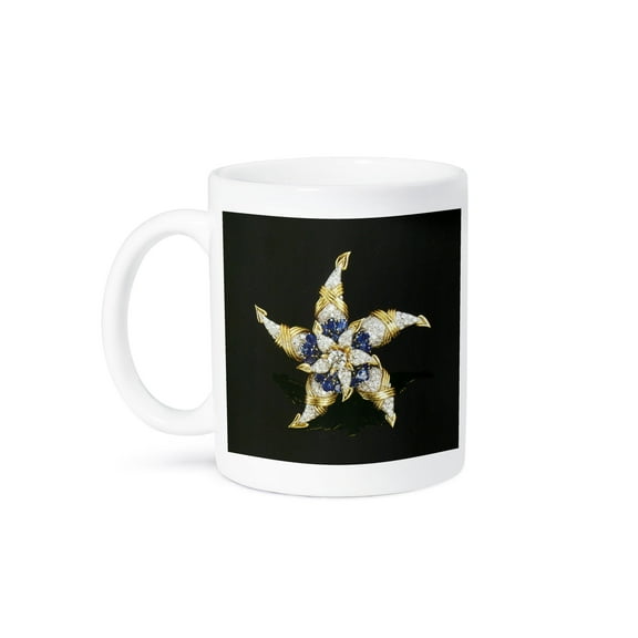3dRose, Diamonds and Blue Sapphire Star, 15oz Mug
