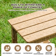 Naipo Outdoor Side Table for Patio, Double Deck Adirondack End Table, Weather Resistant HDPS Rectangular Patio Table for Deck Garden Poolside, All-Weather Outdoor Furniture, Easy Assembly - Teak