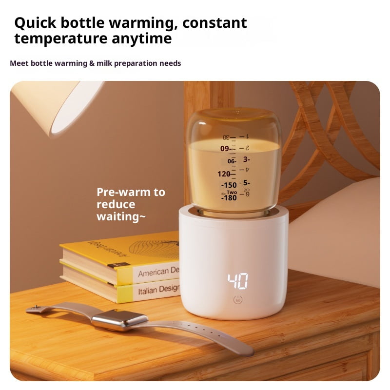 Baby Bottle Warmer with Digital Temperature Display -Quick Heating and Digital Temperature Control 4-Gear Adjust for Home and Travel Use（white）