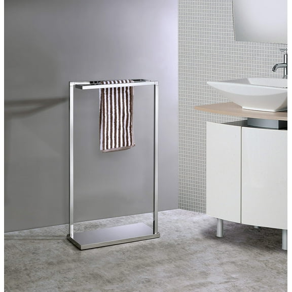 Kings Brand Furniture - 3 bar Metal Freestanding Towel Rack Stand for Bathroom Washroom (Chrome)