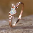thumbnail image 4 of Moon Three Claw Ring On Both Sides Simple Copper Jewelry For Women Minimalist Everyday Wear Gift Idea Elegant Style, 4 of 5