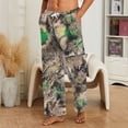 thumbnail image 2 of GrmtClth Mens Flannel Camouflage Sweatpants Baggy Straight Leg Elastic Waist All Season Y2K Streetwear Casual Long Pants Brown M, 2 of 6