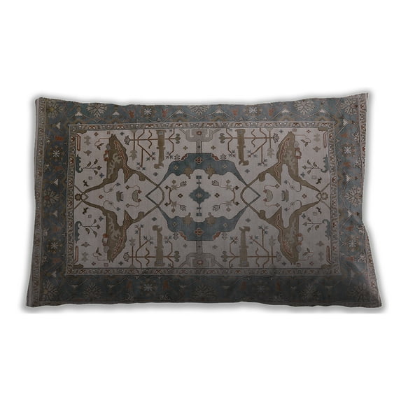 Ahgly Company Outdoor Rectangular Mid-Century Modern Lumbar Throw Pillow, 13 inch by 19 inch
