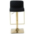 thumbnail image 5 of Swivel Velvet Bar Stool, Modern Adjustable Counter Height Bar Chair with Back and Golden Footrest, Upholstered Kitchen Island Bar Chairs for Living Room, Dining Room, Kitchen, Office, Black, 5 of 7