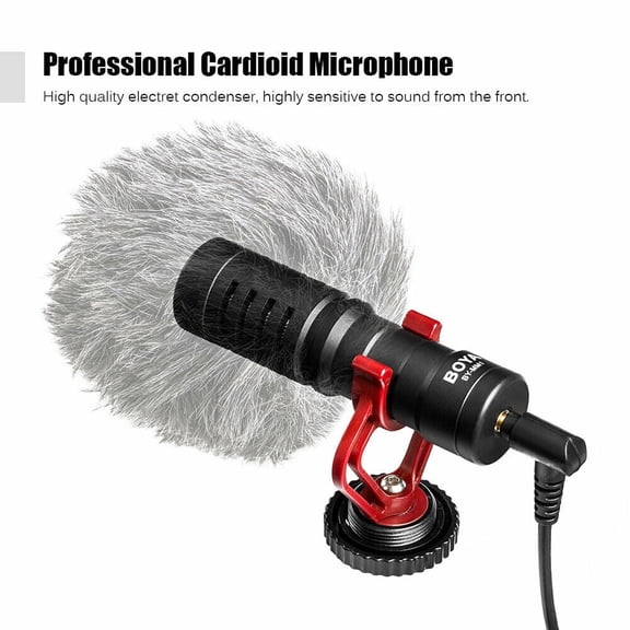 BOYA BY-MM1 Mini Cardioid Microphone Metal Electret Condensor Video Mic 3.5mm Plug for Smartphone Tablet PC DSLR Camera