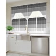 thumbnail image 4 of Black Grey Striped Kitchen Curtains Swag Valance and Tier Curtains Set 24 Inch Length, Farmhouse Modern Rod Pocket Drape Panels Pair Swag Curtains for Bathroom/Cafe/Window, 4 of 6
