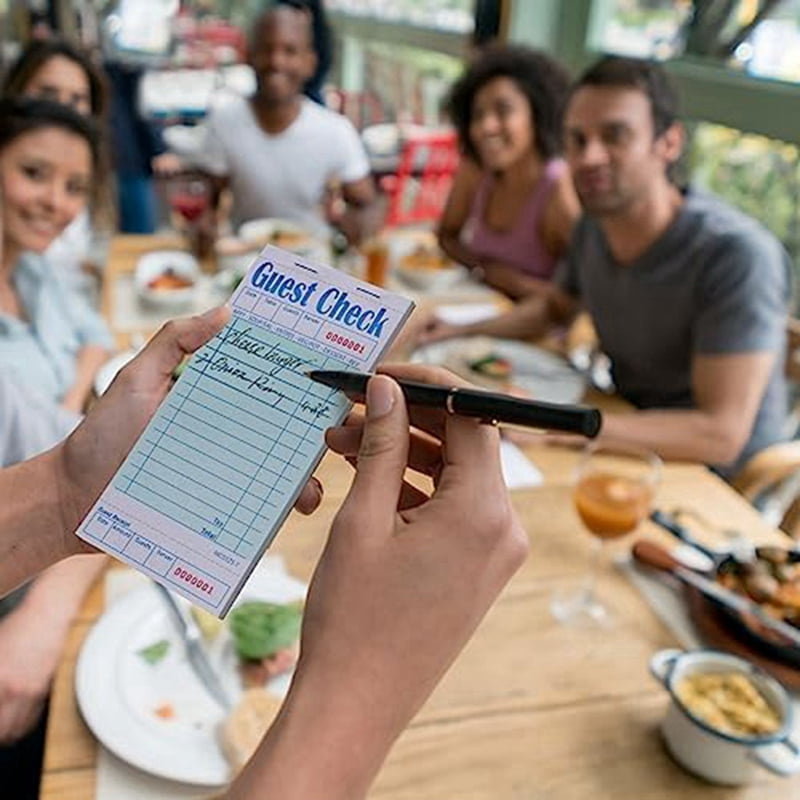 Guest Checks Book 100pcs,Server Note Pads,Waitress Accessory Wiring Pads,Restaurant Supplies Order Pads 5000 Count Total