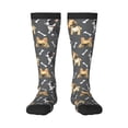 thumbnail image 2 of Lsque Bulldog And BONES Printed Crew Socks Men's Women's LightWeight Thin Casual Calf Socks ,Knee High Socks,Cotton Socks, 2 of 9