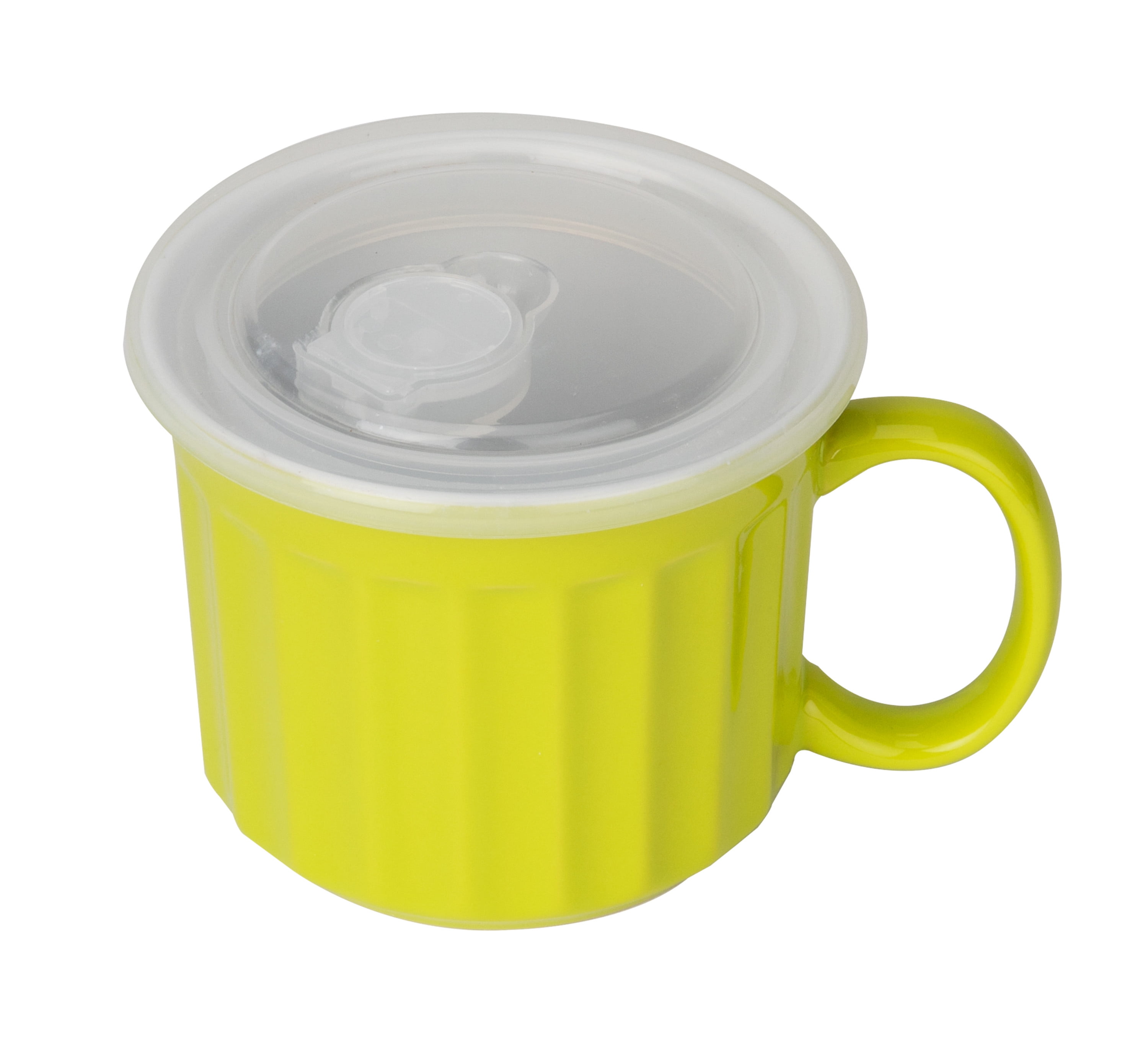 KooK Ceramic Soup Mugs, with Handle and Vented Plastic Lid, Microwave Safe,  Travel Cups, for Coffee,…See more KooK Ceramic Soup Mugs, with Handle and