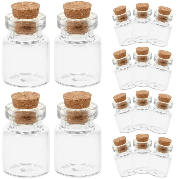 WHAMVOX Mini Wish Jars Transparent Glass 20Pcs 1x0.6in