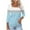 B Light Blue (Asia Size), variant on FNFYFH 3/4 Sleeve Tops for Women Summer Square Neck Tie Dye Tunic Tops Three Quarter Length Sleeve Shirts Fitted Blouse