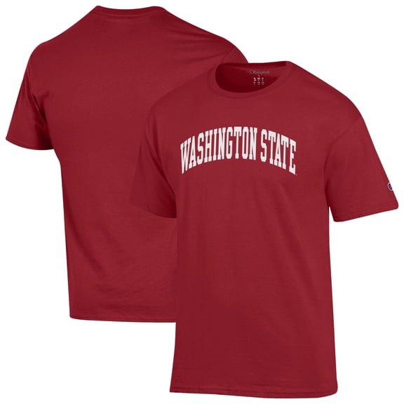 Men's Champion Crimson Washington State Cougars Basic Arch T-Shirt