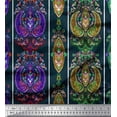 thumbnail image 1 of Soimoi Cotton Jersey Fabric Stripe & Paisley Ethnic Printed Craft Fabric by The Yard 58 Inch Wide, 1 of 1