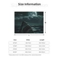 thumbnail image 5 of Yiaed Moonlit Night Sky Shark Print Blanket Throw Blanket Soft Cozy Flannel Blanket for Home Bed Sofa Couch Chair-60"x50", 5 of 6