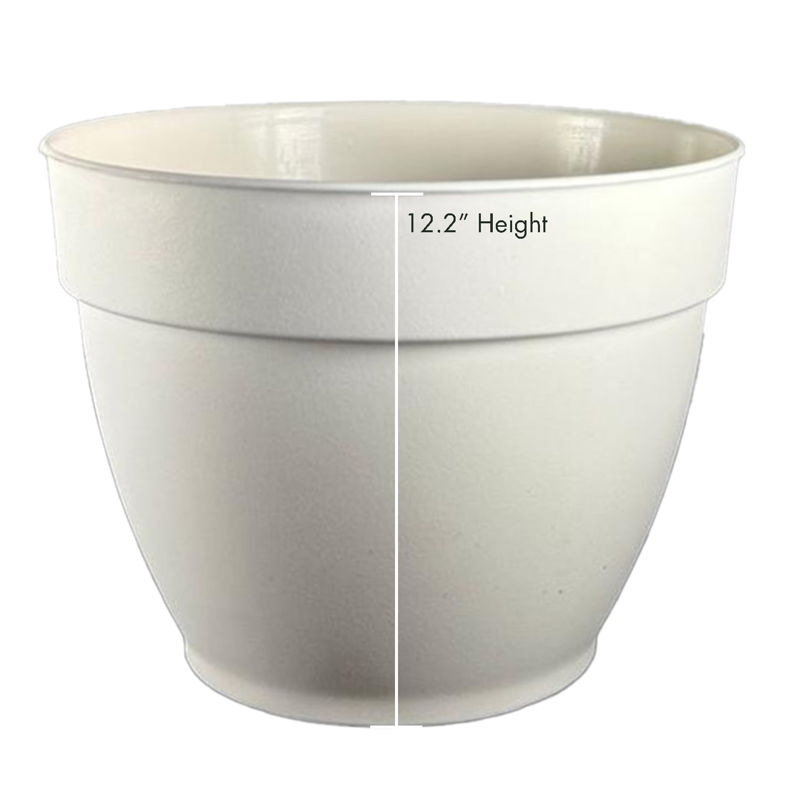 Jacinto Recycled Plastic Planter, 15 inch Opening Diameter, Cream Color