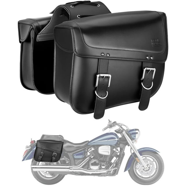 Alforjas de moto KEMIMOTO 30L de piel sintética impermeables