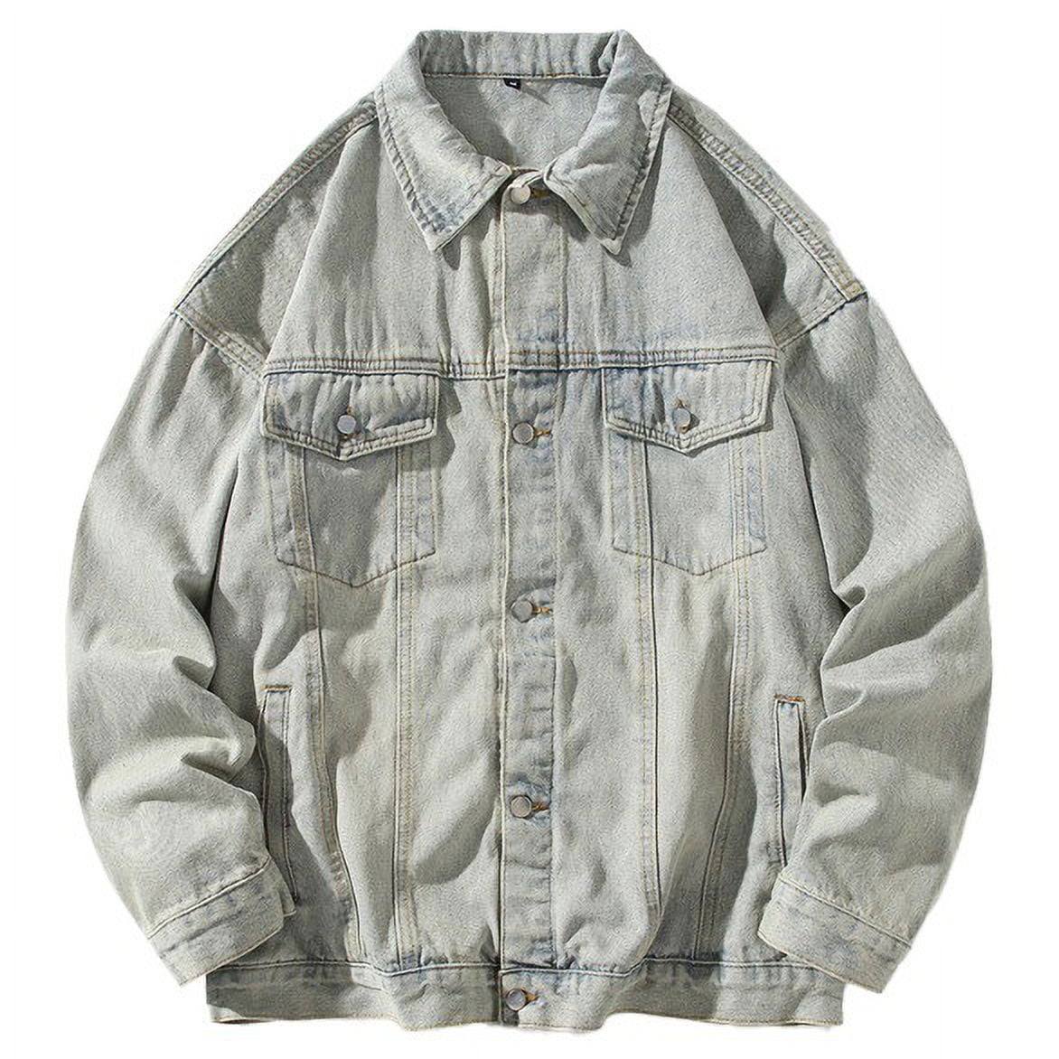 KIHOUT Veste en Denim Oversize pour Hommes, Haut Décontracté à