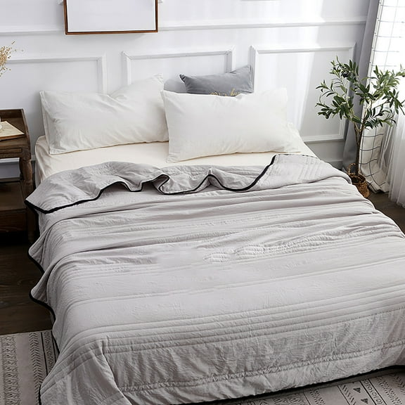 AZXY Cooling Blanket for Hot Sleepers,Summer Quilt Queen,Washable Summer Comforter,Cooling Comforter On Clearance,Gray Queen