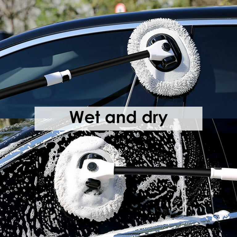 Car Wash Brush Mop, Long Handle Extendable Wet and Dry Cleaning Brush for  RV