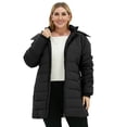 thumbnail image 3 of Soularge Women's Plus Size Winter Jacket Insulated Puffer Coat Warm Winter Coat with Hood Black 2X, 3 of 12
