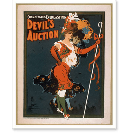 Historic Print, Chas. H. Yales everlasting Devils auction - 2, 16" x 20"