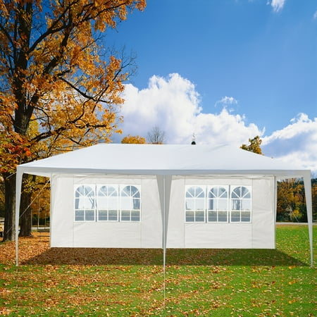 Wedding Tent 10' x 20', Portable Canopy Tent for Outdoorside, Anti-UV & Waterproof Party Tents Heavy Duty, Shade Canopy, Camping Canopy for Picnic, BBQ, Outdoor Shows, 4 Sidewalls, White, Q2961