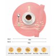 thumbnail image 6 of 13 Inch Round Placemats Set of 6, Chritsmas Tree Lights Non Slip Heat Insulation PP Table Mats, Pink Xmas New Year Holiday Washable Place Mats for Kitchen Dining Party Table Decor, 6 of 7