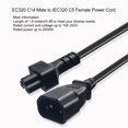 thumbnail image 3 of Cable De Alimentación IEC320 C14 Macho A C5 Hembra, Transmisión Estable Cable De Alimentación IEC320 C14 A IEC320 C5 Resistente Al Calor Conductor De Cobre Libre De Oxígeno 5.9, 3 of 7