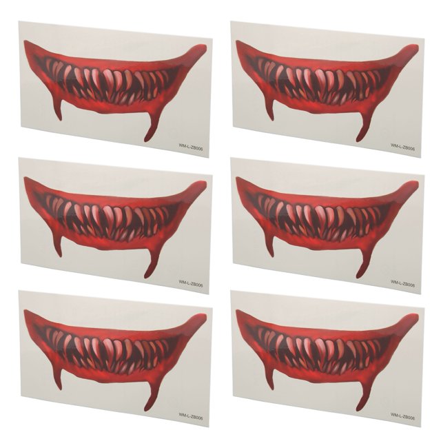 Pegatina De Boca De Miedo Payaso Pegatinas De Boca De Terror Labio De Terror Pegatina De Boca Grande Pegatina De Boca De Terror DIY Boca Grande Broma De Halloween Maquillaje ANGGREK Otros