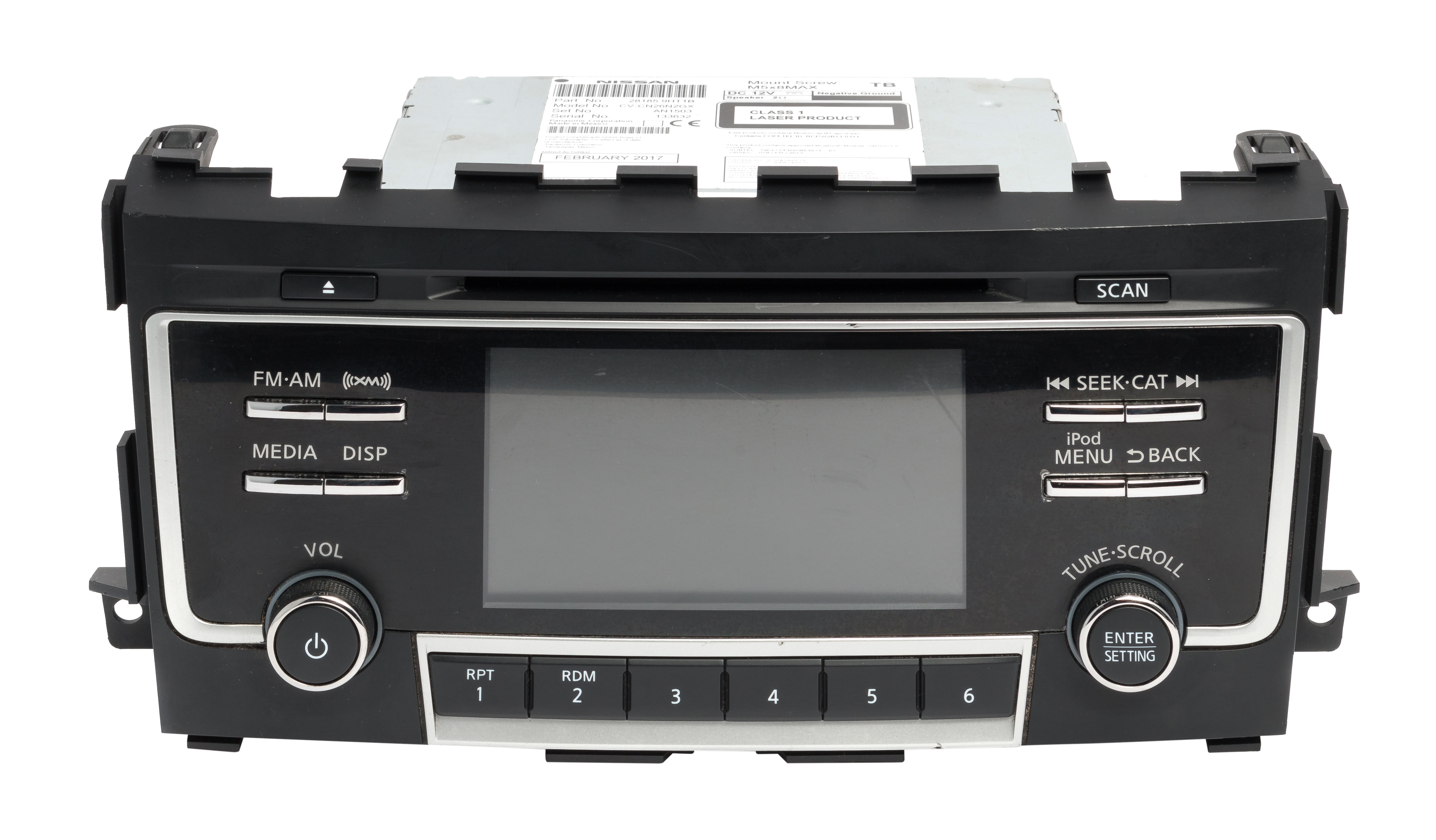 Restored 2017 Nissan Altima AM FM Radio XM Bluetooth Single Disc CD MP3 Player 281859HT1B (Refurbished)