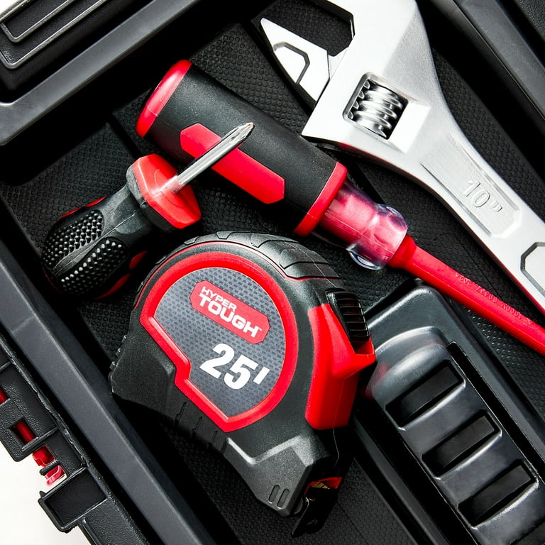 Hyper Tough 25ft Self Lock Steel Tape Measure Automatic Blade Lock