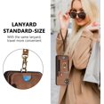 thumbnail image 6 of Phone Case for Samsung Galaxy A05 Wallet Cover with Tempered Glass Screen Protector and Wrist Strap Lanyard RFID Credit Card Holder Ring Stand Cell Accessories Ao5 A 05 Women Girl Men Brown, 6 of 6