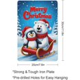 thumbnail image 2 of Merry Christmas with Polar Bear, Penguin And Sleigh Metal Signs Suitable for Bathrooms, Offices, And Family Styles Tin Signs 12x8 inches, 2 of 6