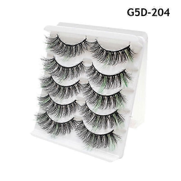 26-27 3D Mink Eyelashes Colorful Mix Color Blue Red White False Eyelashes Fluffy Soft