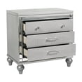 thumbnail image 4 of Simple Relax 2 Drawers Wooden Nightstand with Built-In Wireless Charging in Silver, 4 of 5