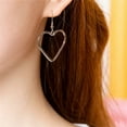 thumbnail image 4 of Opolski 1 Pair Women Fashion Hollow Love Heart-Shaped Dangle Hook Earrings Jewelry Gift for Wedding Party, 4 of 8