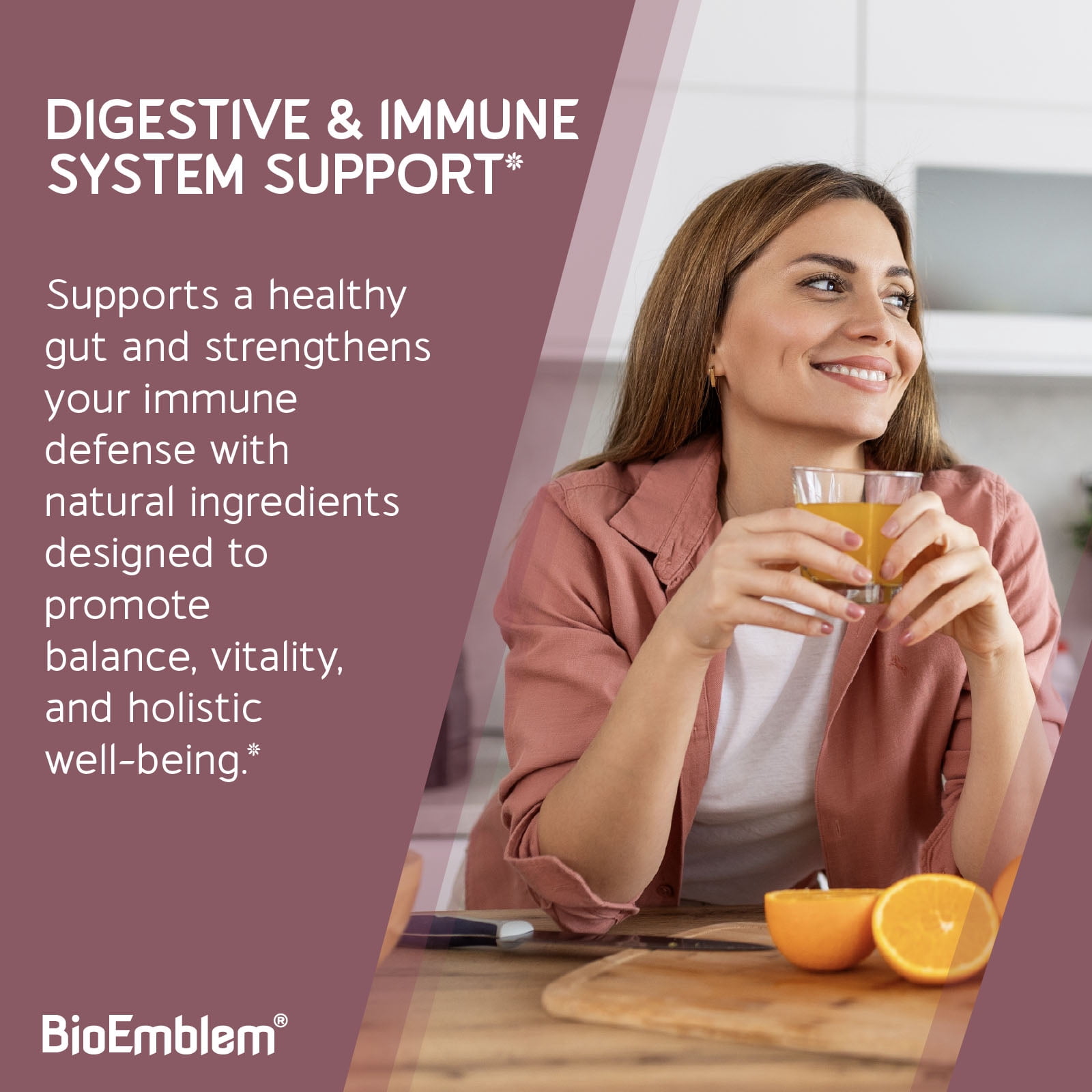 BioEmblem Probiotics – 55 Billion CFU, Pre/Postbiotics, Immune & Digestive Support – 45 Capsules
