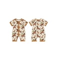 thumbnail image 2 of BemeyourBBs Western Baby Spring Summer Fall Clothes Newborn Baby Boy Girl Cowboy Cowgirl Outfit Romper Horse Print Short Sleeve Zip-up Full Length Jumpsuit, 2 of 9