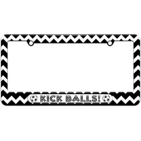 Kick Balls, Soccer, Sports License Plate Tag Frame, Multiple Colors