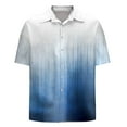 thumbnail image 5 of ZCFZJW Ombre Shirts for Men Lightweight Casual Summer Short Sleeve Button Down Beach Hawaiian T-Shirts Loose Regular Fit Beach Vacation Tees Tops Blue XL, 5 of 5