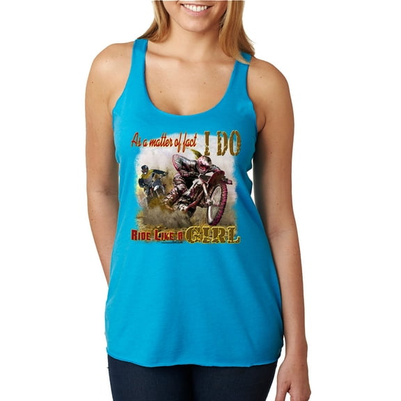 Wild Bobby, Biker Girl t I Do Ride Like A Girl, Cars and Trucks, Women Tri-Blend Racerback Tank Top, Vintage Turquoise, Medium