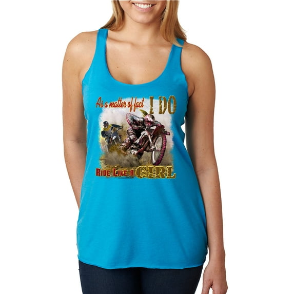 Wild Bobby, Biker Girl t I Do Ride Like A Girl, Cars and Trucks, Women Tri-Blend Racerback Tank Top, Vintage Turquoise, X-Large