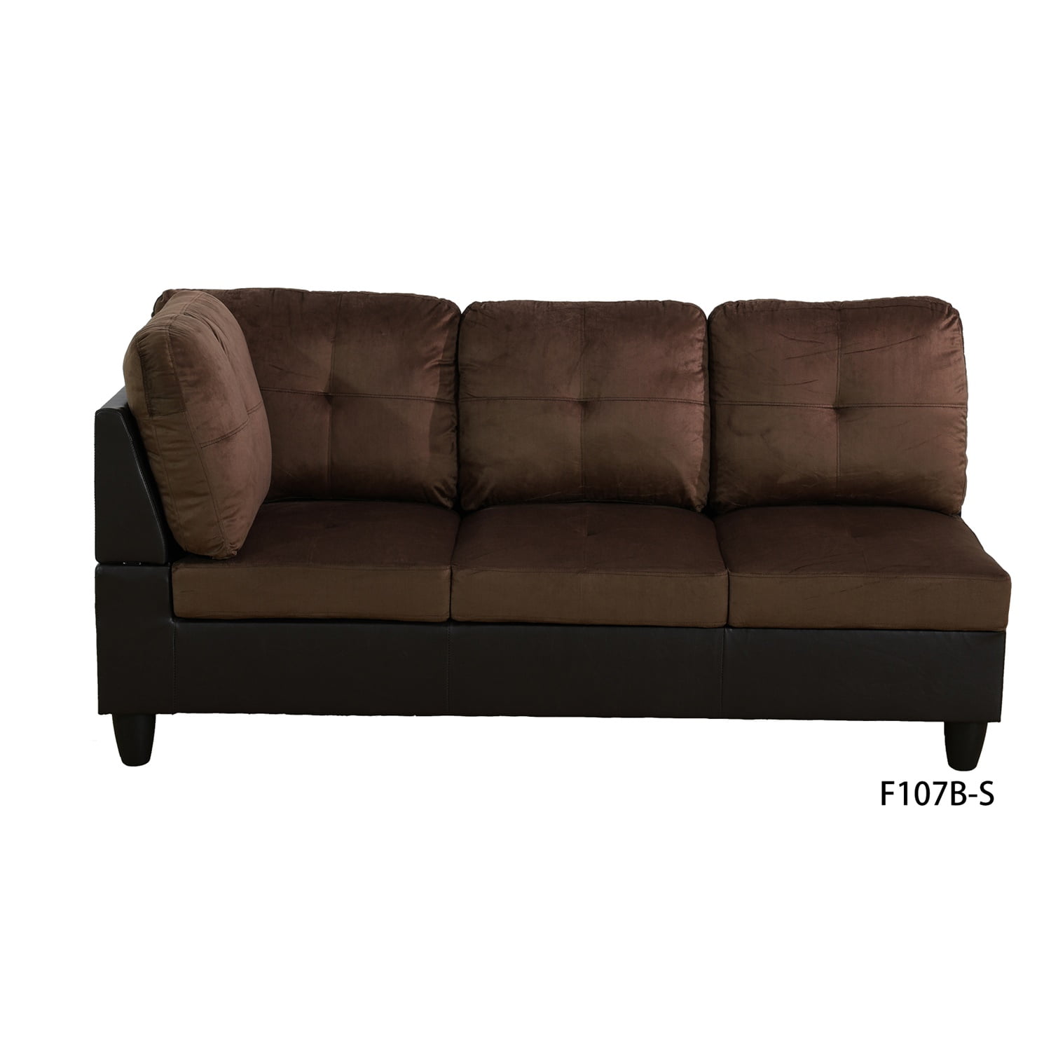 Hommoo Lint &PVC Sectional Sofa Couch Living Room Furniture Sets, Modern L Shaped Sectional Sofa Set, Brown(No Ottoman)