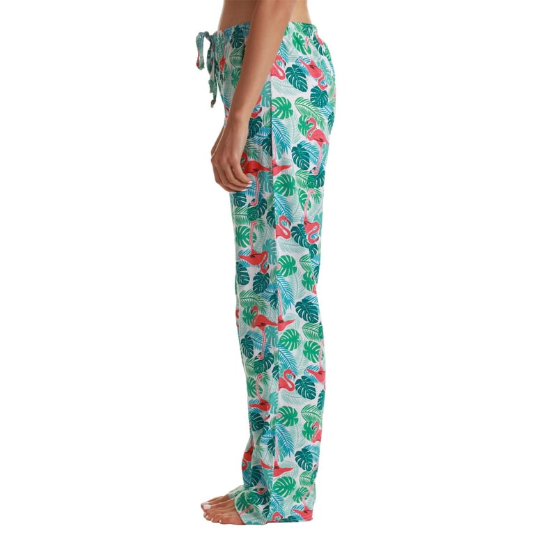 Just Love Plaid Women's Pajama Pants - Soft Sleepwear for Comfortable  Nights (White - Tropical Flamingos, Medium)