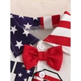 thumbnail image 5 of FEORJGP 4th of July Toddler Baby Boy Gentleman Outfits 3M 6M 12M 18M 24M Infant Short Sleeve Rompers Star Print Lapel Neck Jumpsuits Suspender Shorts rmal Summer Clothes for Independence Day, 5 of 9