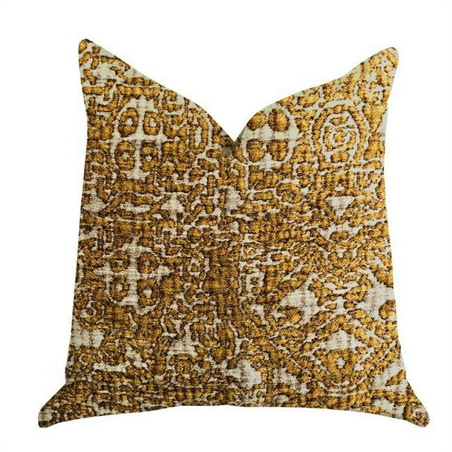 Plutus PBRA1329-2626-DP Coussin de Luxe Texturé Cosmo Doré, 26 x 26 Po.